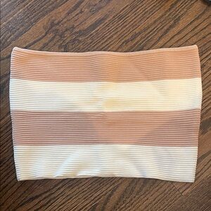 LA Hearts Striped Tube Top in Cream and Tan